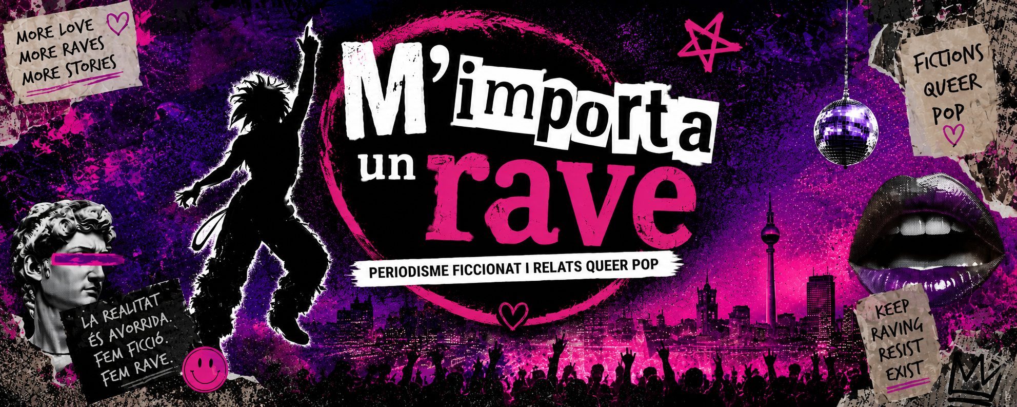 Imatge d'una rave amb iconografia pop.
